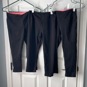 3 pair Marika black leggings- XS EUC